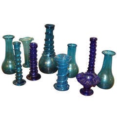 Collection of "Blue" Blown Glass