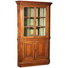 Antique American Pine Corner Cabinet, 18th Century