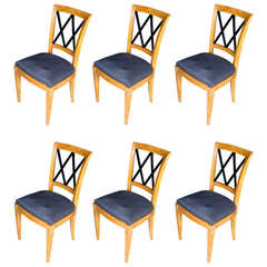 Set of Six French 1940s Dining Chairs