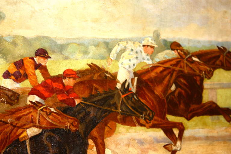 Canvas 1920's American Horse Race Painting