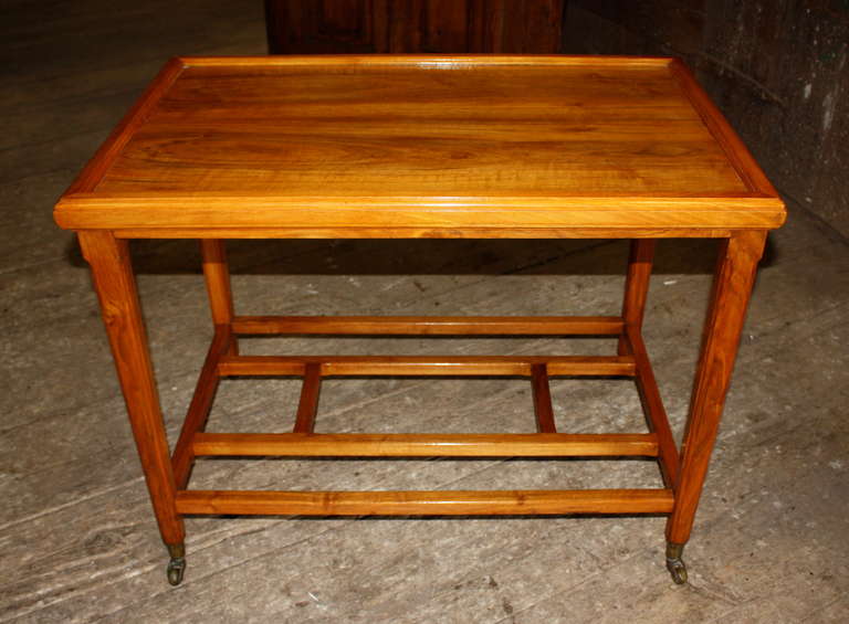 1940s Blonde Walnut Serving Cart