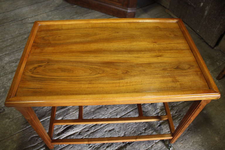 Fruitwood 1940s Blonde Walnut Serving Cart