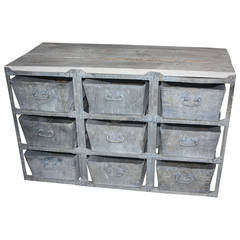 Industrial Zinc Potting Table