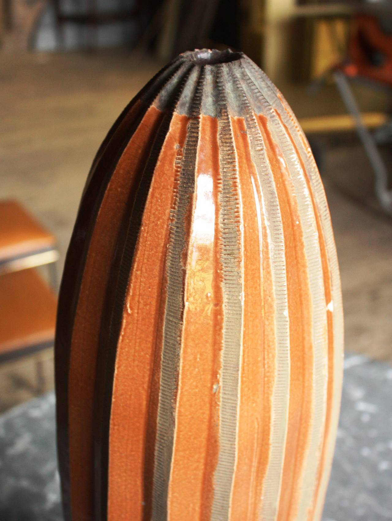 Hand-Crafted Art Deco Studio Pottery Vase, 1930s