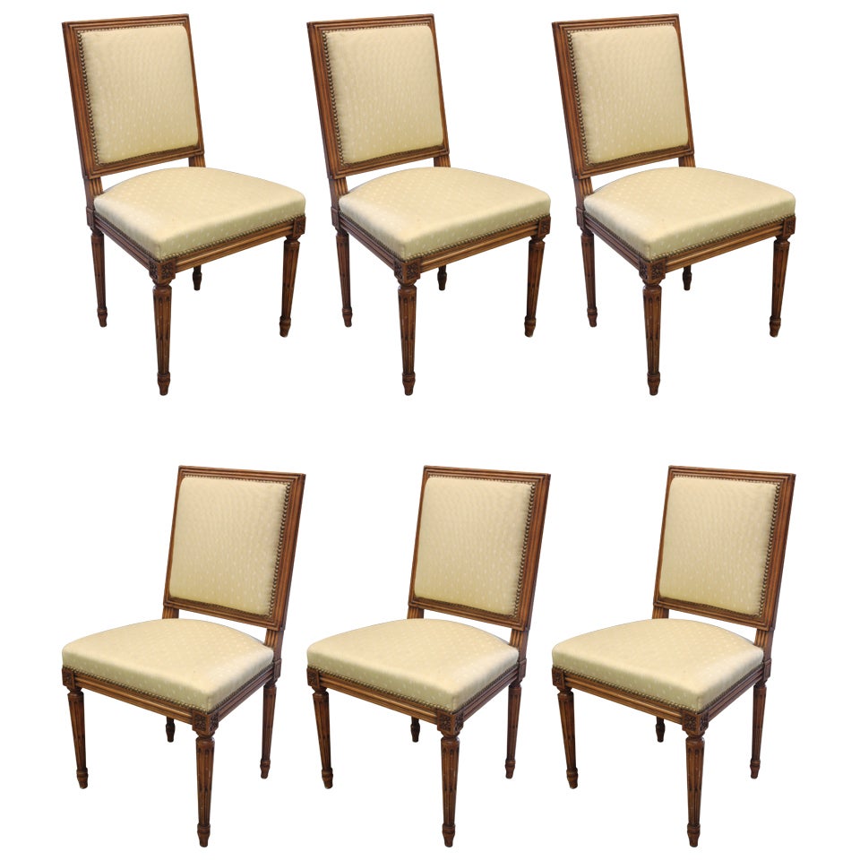 Set Of 6 Louis XVI Style Dining Chairs