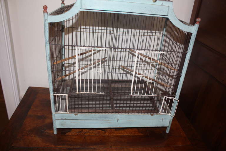 Wood 19th Century French Dome-Top Birdcage