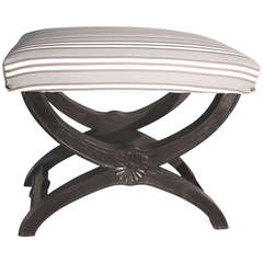 Ebonized Curule Form Bench