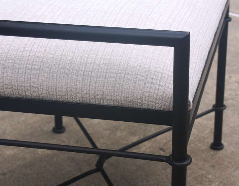 Upholstery Pair of Tubular Steel Benches