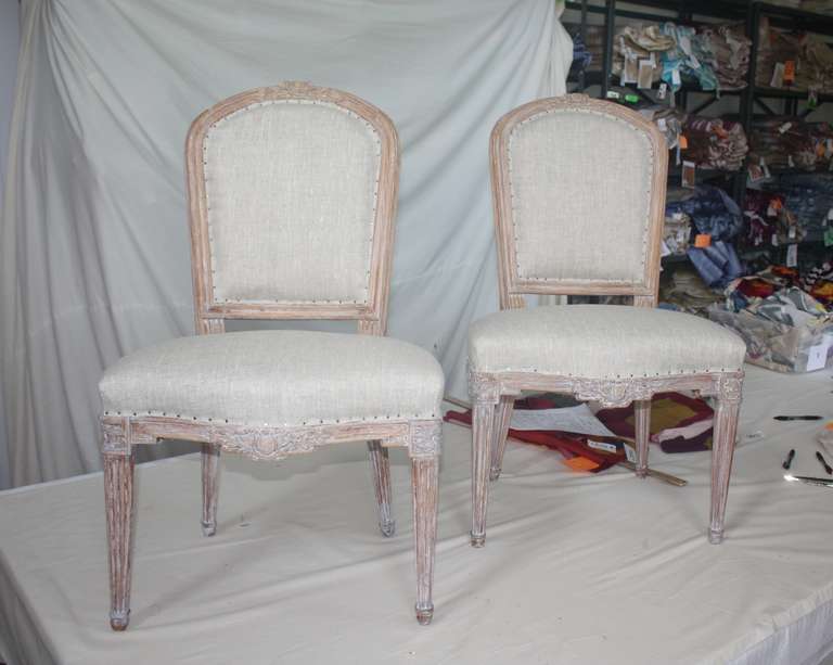 French Pair of Louis XVI Side Chairs, 18th Century