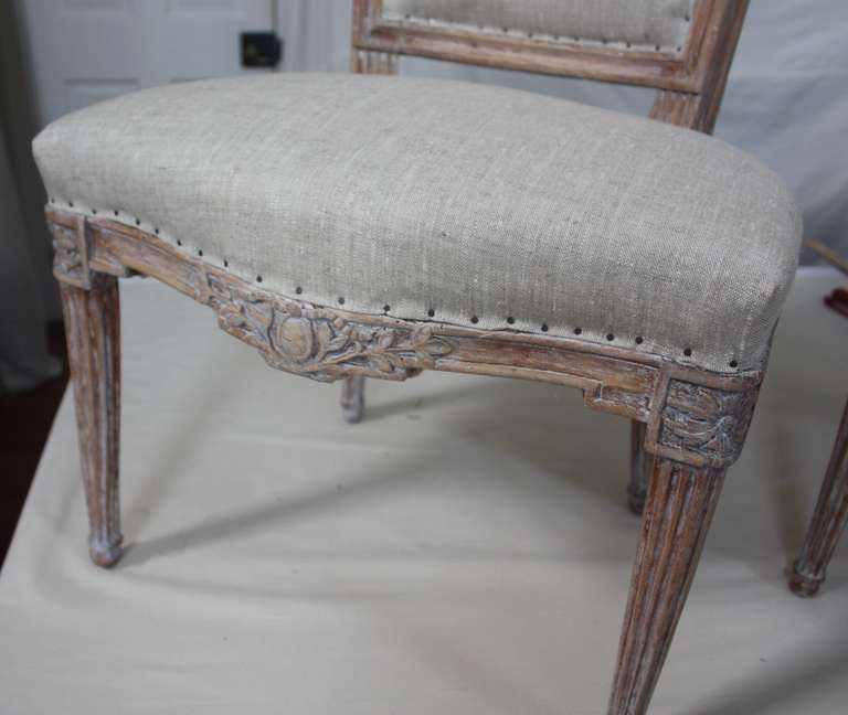 18th Century and Earlier Pair of Louis XVI Side Chairs, 18th Century