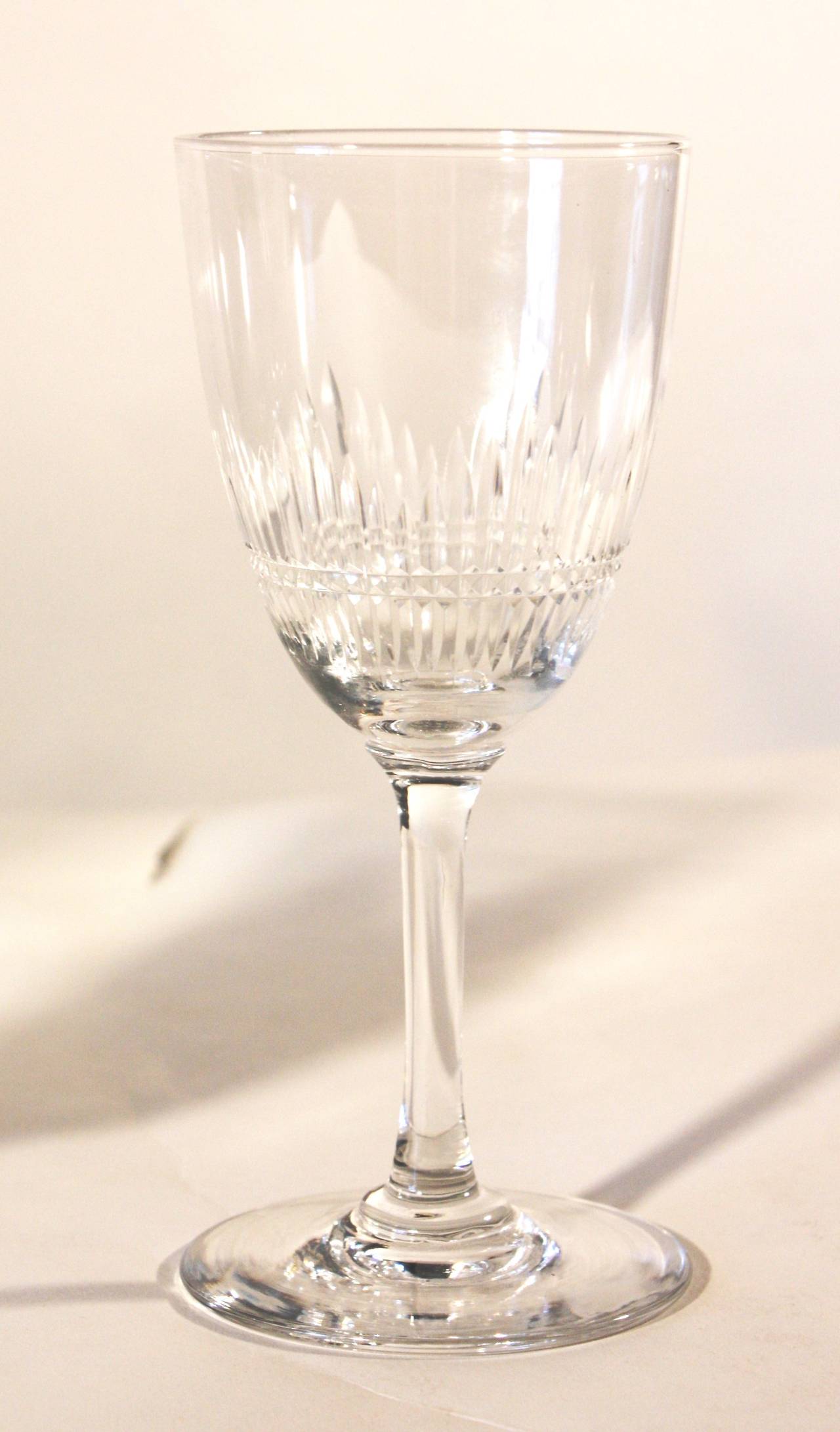 Art Deco Set of 24 French 1940s Etched Crystal Glassware