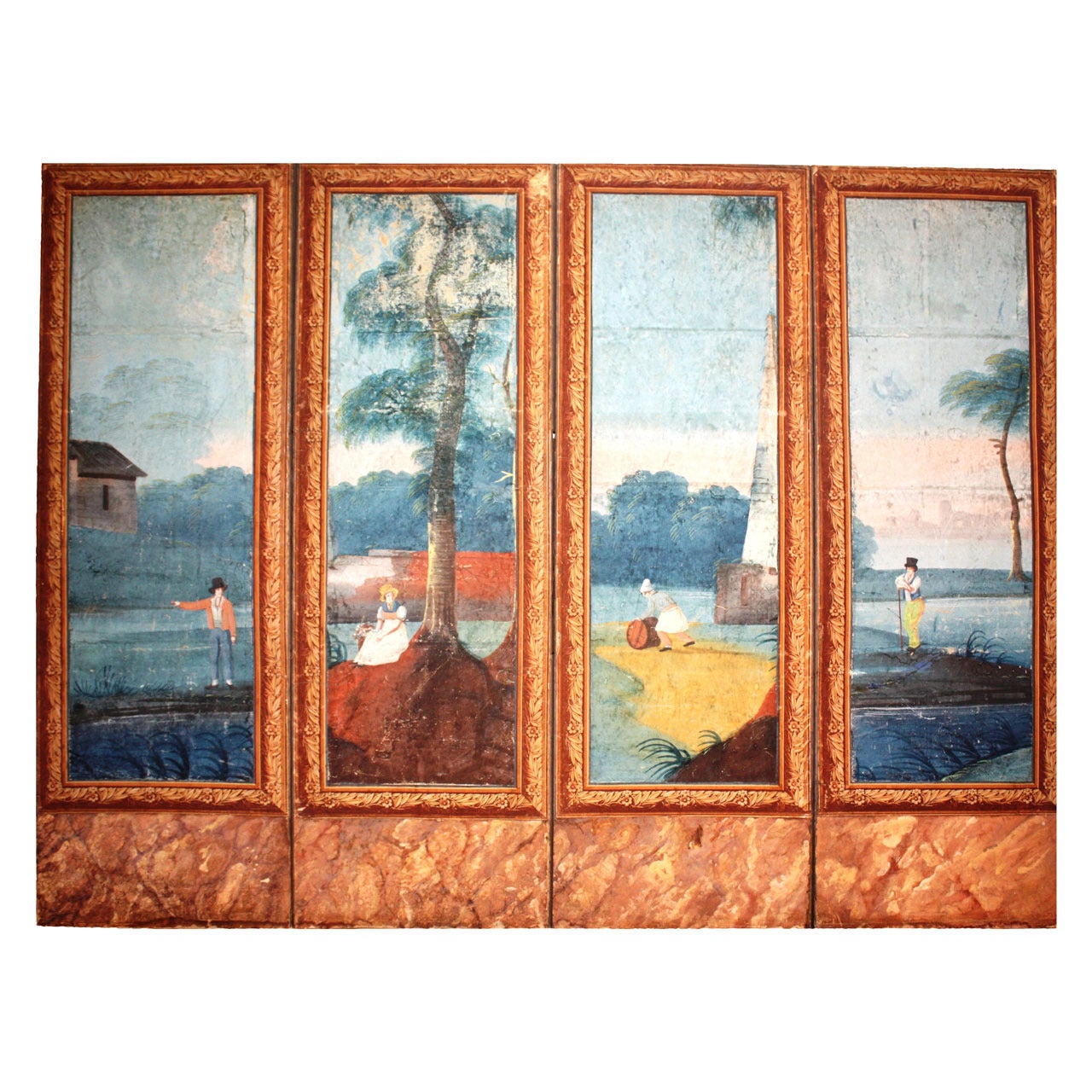French 18th Century Four Panel Screen