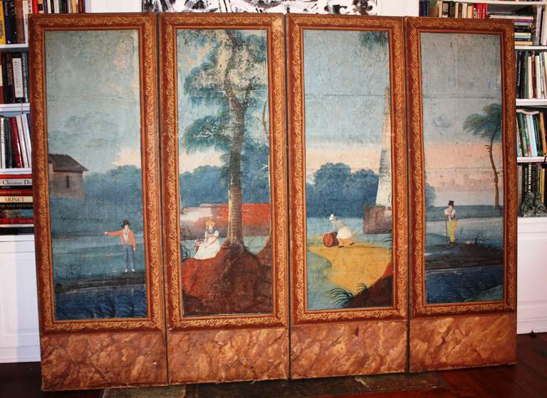 French 18th Century Four Panel Screen 1