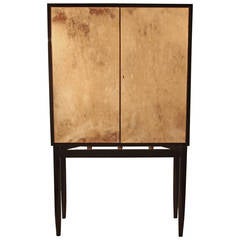 Vintage Jean Michel Frank Style Two Door Cabinet, Parchment, circa 1950