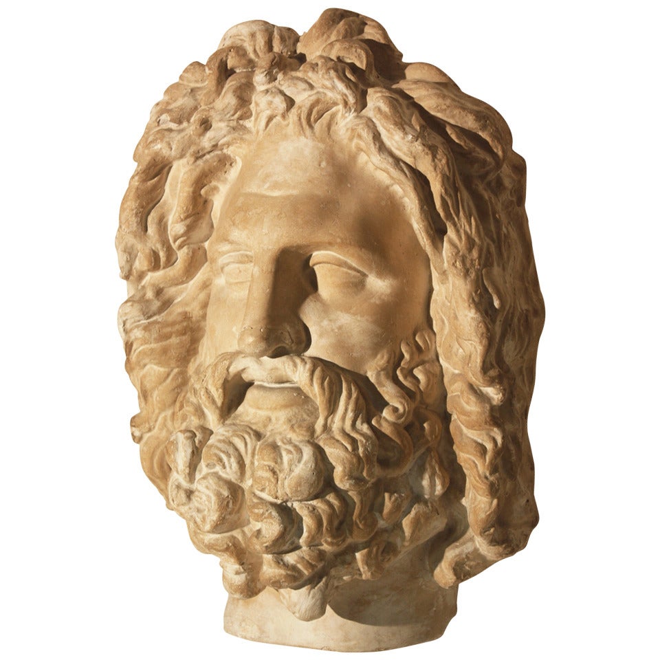 Large Scale Plaster Bust of Zeus