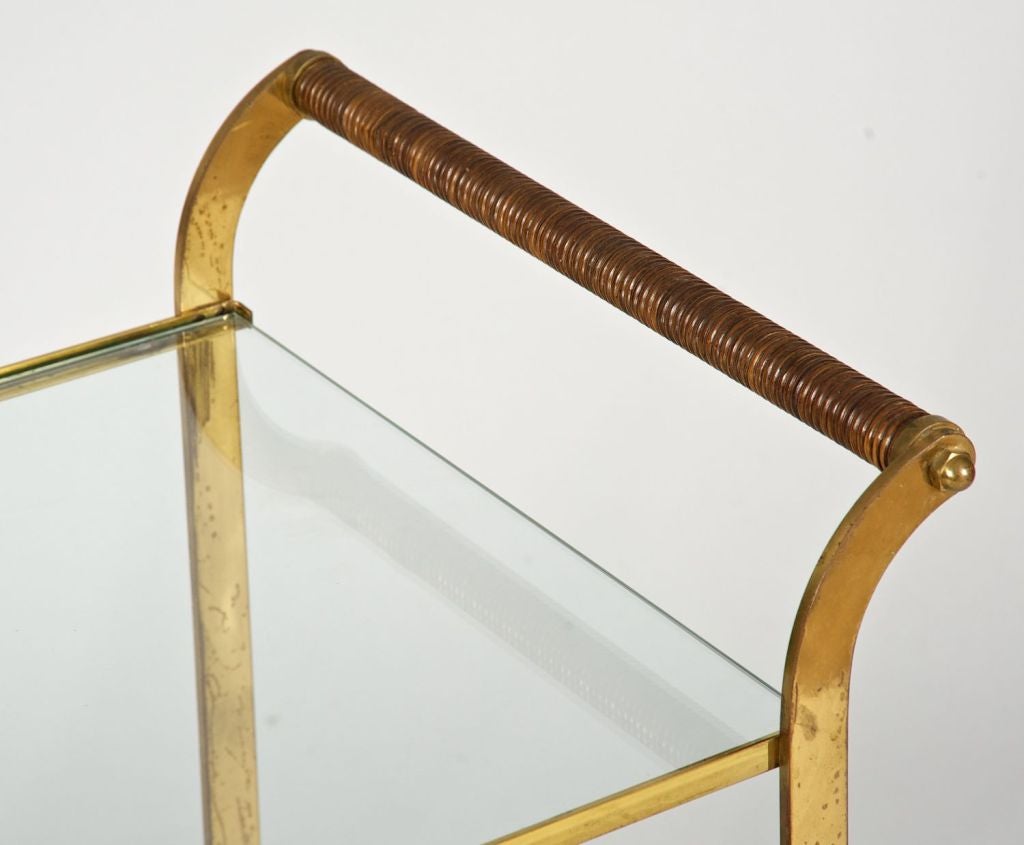 Mid-Century Brass Drinks Cart