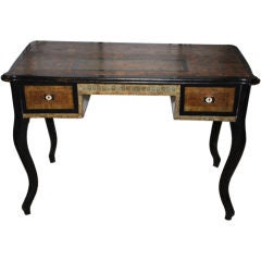 Unusual "Postage Stamp" Decoupage Desk
