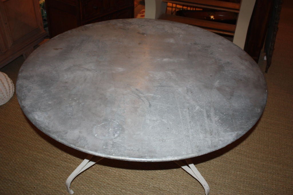 French Zinc-Top Garden Table