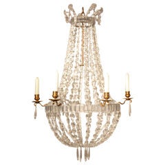 A Fine Louis XVI Crystal Chandelier, 6-Candle