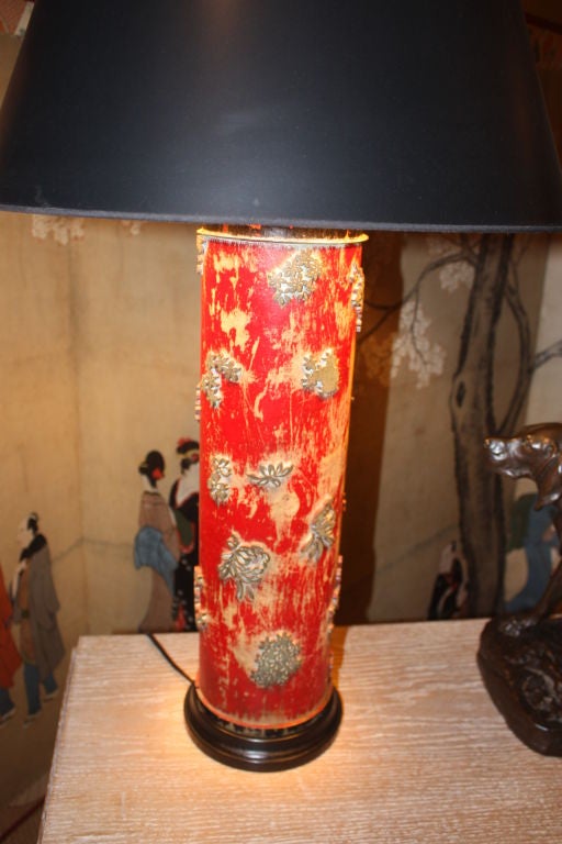 Art Deco French Fabric Roller Lamp