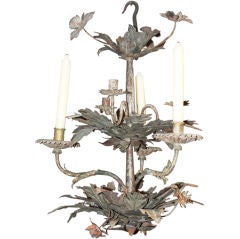 18th Century French 6-Arm Chandelier In Tole
