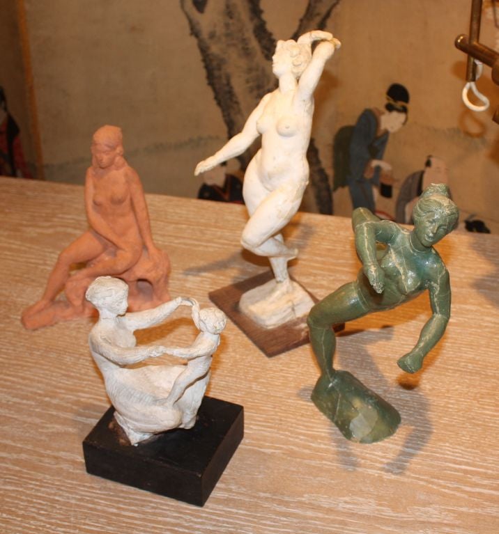 Terracotta Collection Of 4 Sculptures By  Richard Miller (1923-2008)
