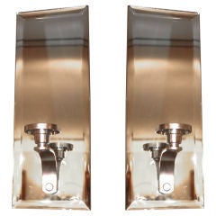 Pair of Modernist Wall Sconces In Mirror