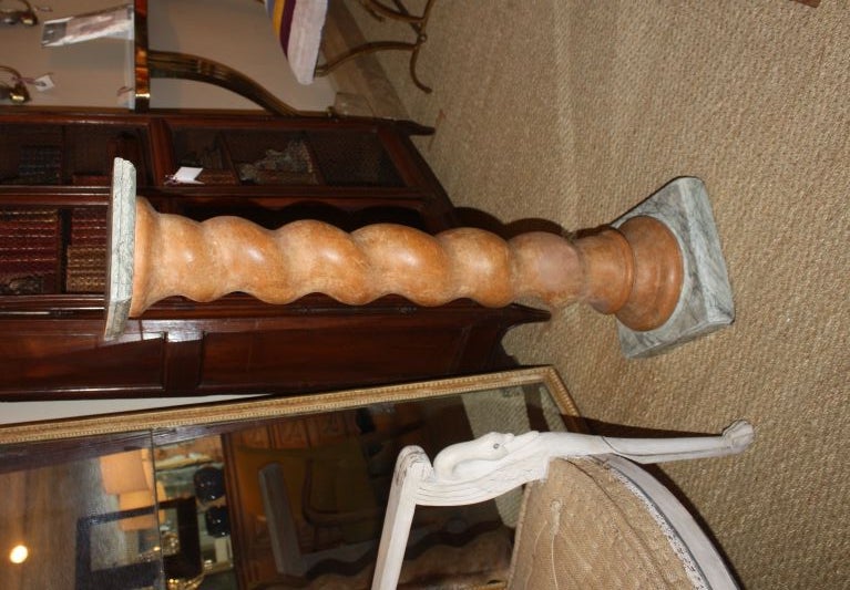 Mid-20th Century French 1940's  Plaster Column In The Manner Of Serge Roche