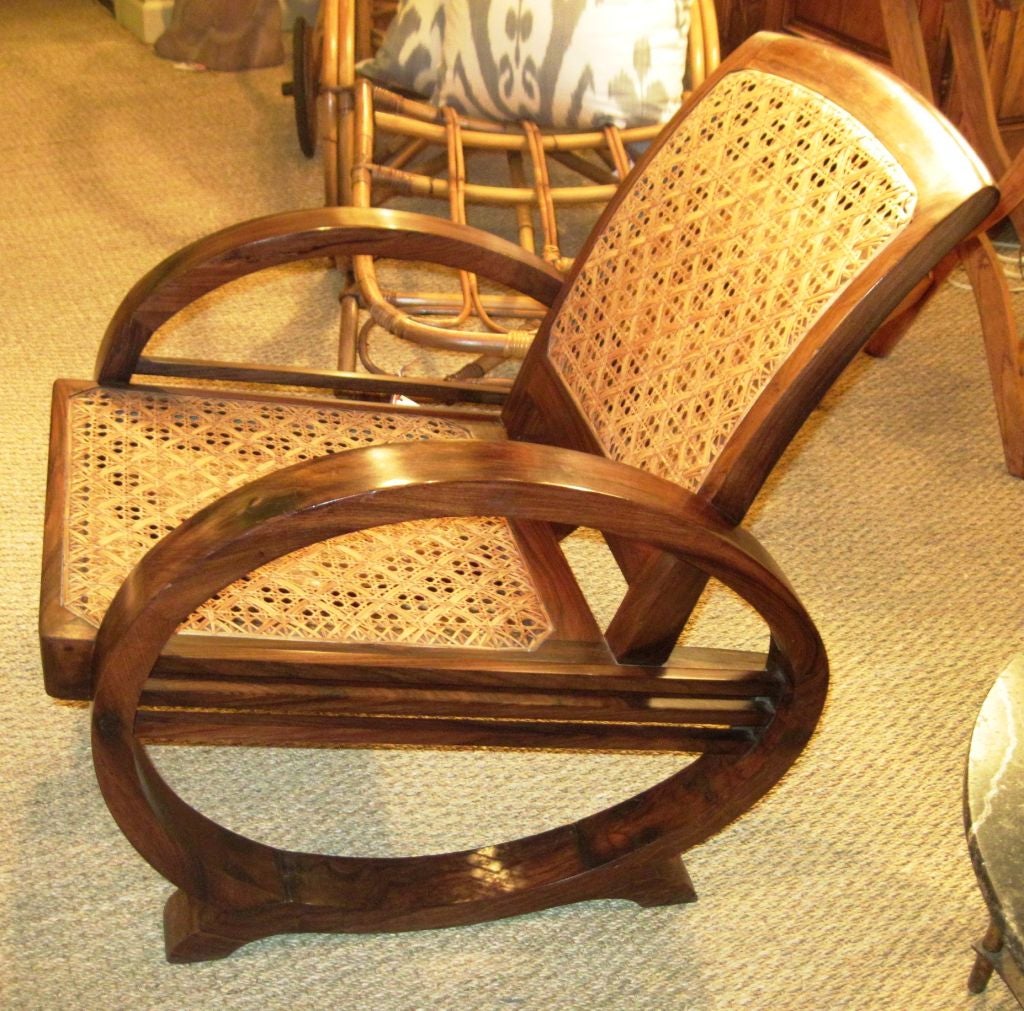 Pair Of Art Deco Lounge Chairs In Teak In Excellent Condition In Doylestown, PA