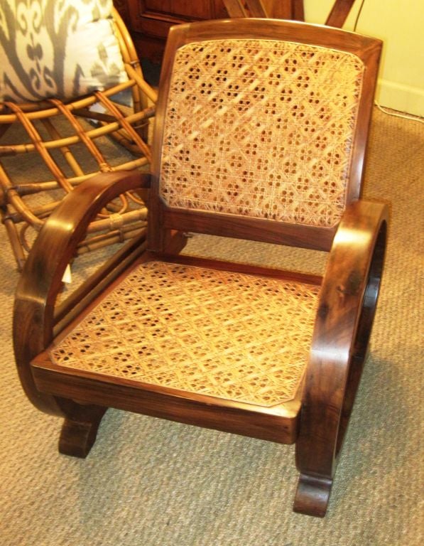 Mid-20th Century Pair Of Art Deco Lounge Chairs In Teak
