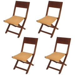 Set Of 4 Folding Chairs, French 40's