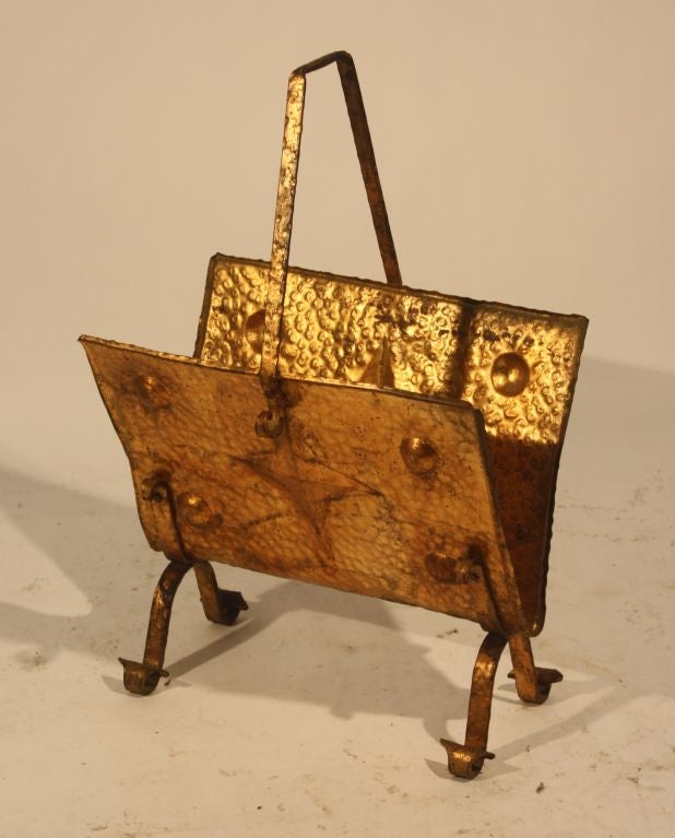 French Gilt Iron Magazine Stand