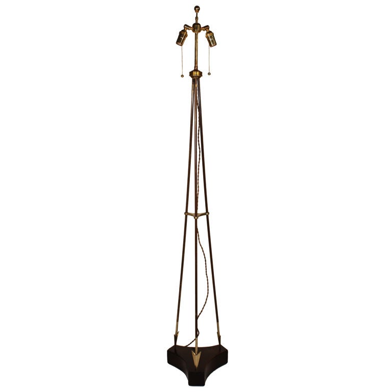 Arrow Form Tripod Floor Lamp Attributed To Jacques Adnet For At Arrow Form Tripod Floor Lamp Attributed To Jacques Adnet For