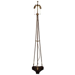 Vintage Arrow-Form Tripod Floor Lamp Attributed to Jacques Adnet