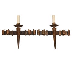 Pair of French 1940's Gothic Style Sconces
