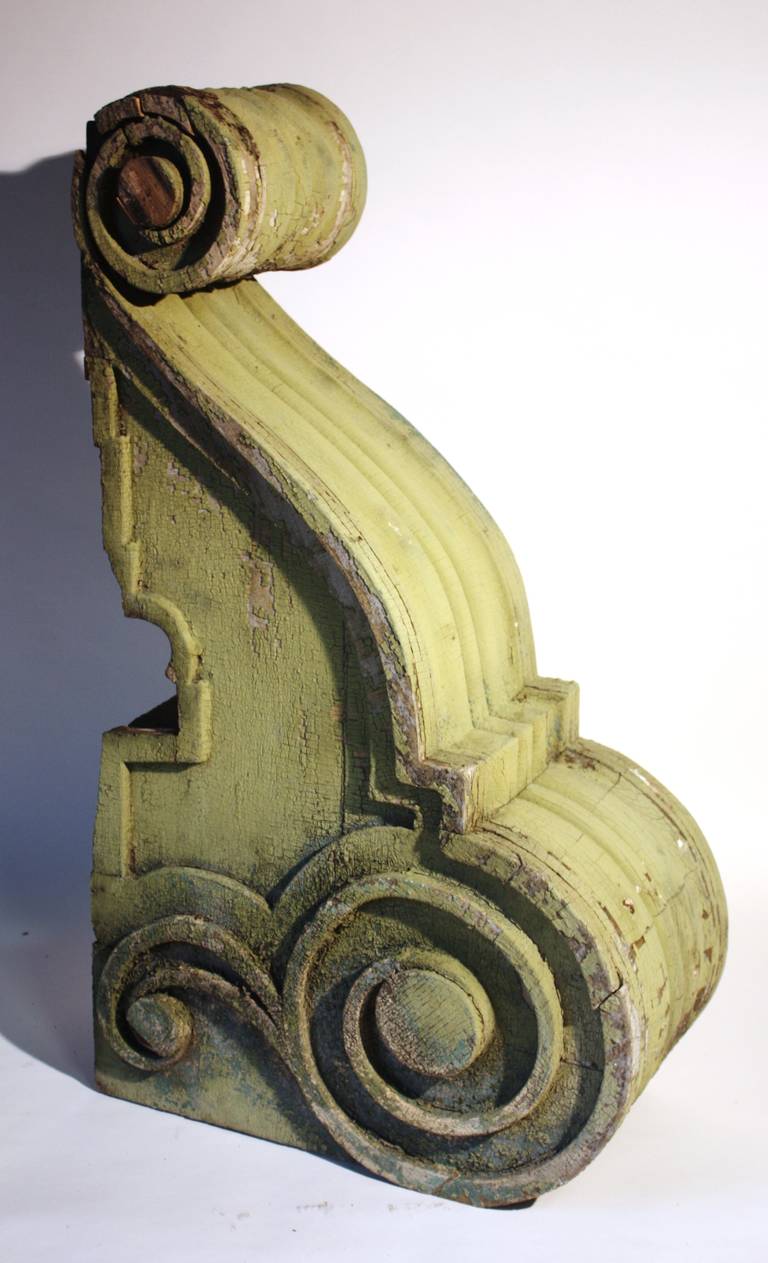 Pair of Large Wood Corbels, 19th Century