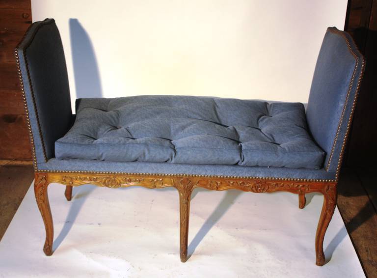 Carved Louis XV Style Window Bench