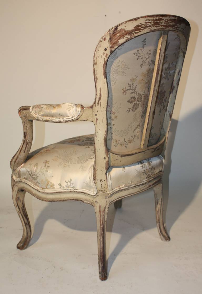 Louis XV Painted Child's Armchair, 18th Century 1