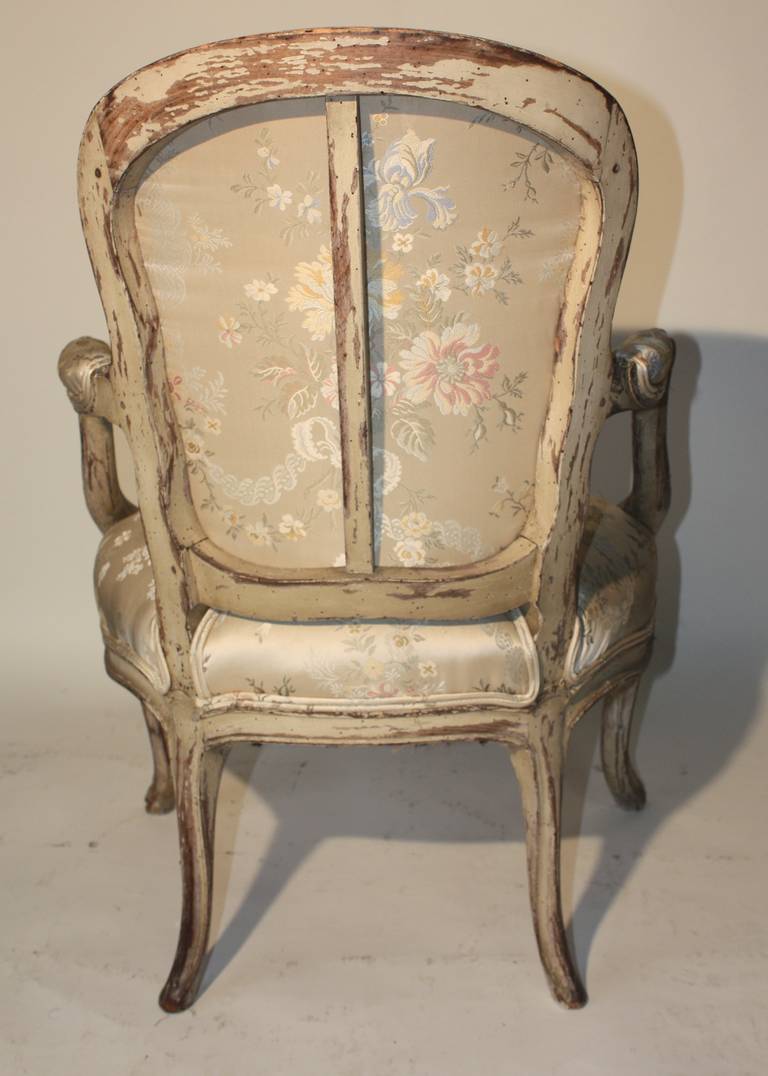 French Louis XV Painted Child's Armchair, 18th Century