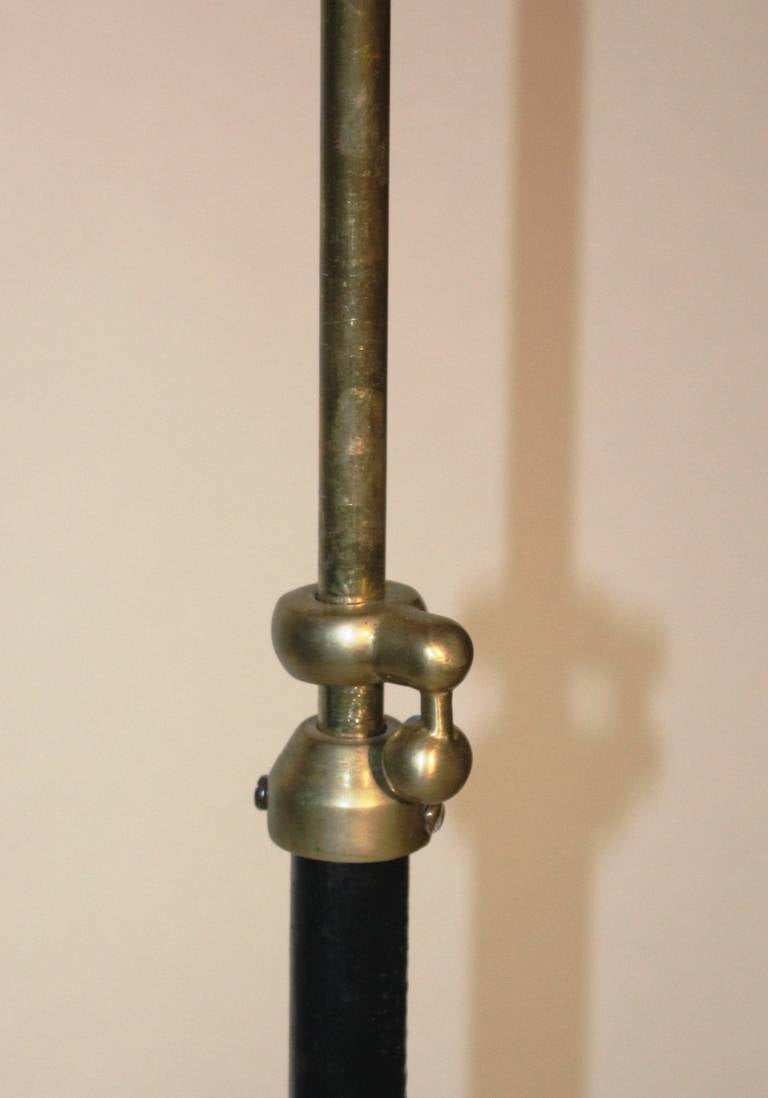 French 1940's Tubular Steel And Brass Floor Lamp 1