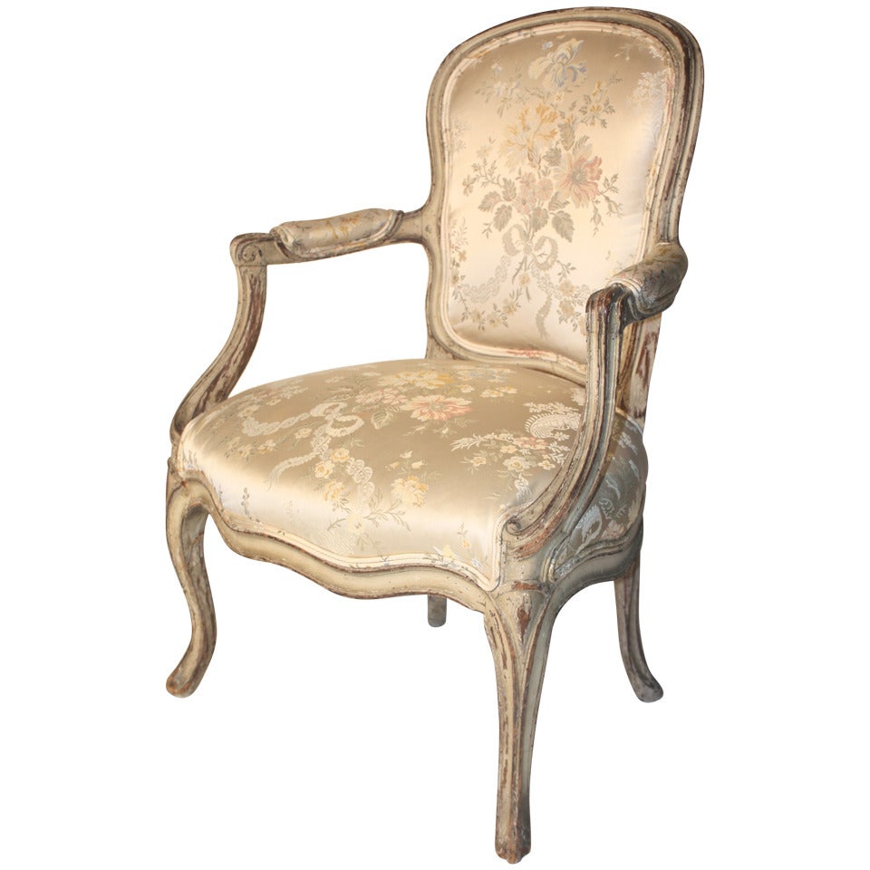 Louis XV Painted Child's Armchair, 18th Century