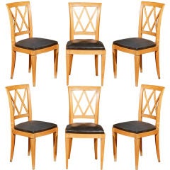 Set of 6 French 1940's Dining Chairs