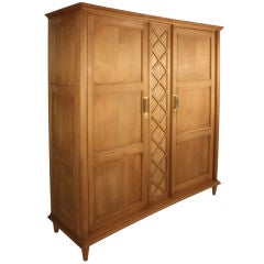 Vintage French Cerused Oak Armoire