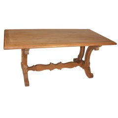 French Cerused Oak Trestle Table