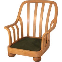 Over-Scaled Blonde Oak Bergere, Italian 1930's