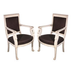 Fine Pair of Empire "Swan" Armchairs