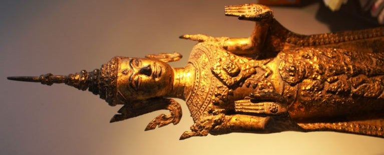 19th Century Thai Gilt Bronze Standing Buddha