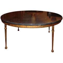 Gilt-Iron and Marble Circular Low Table
