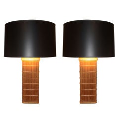 Pair Of Split Bamboo Table Lamps