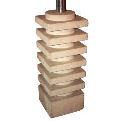 French Modernist Cast Stone Table Lamp
